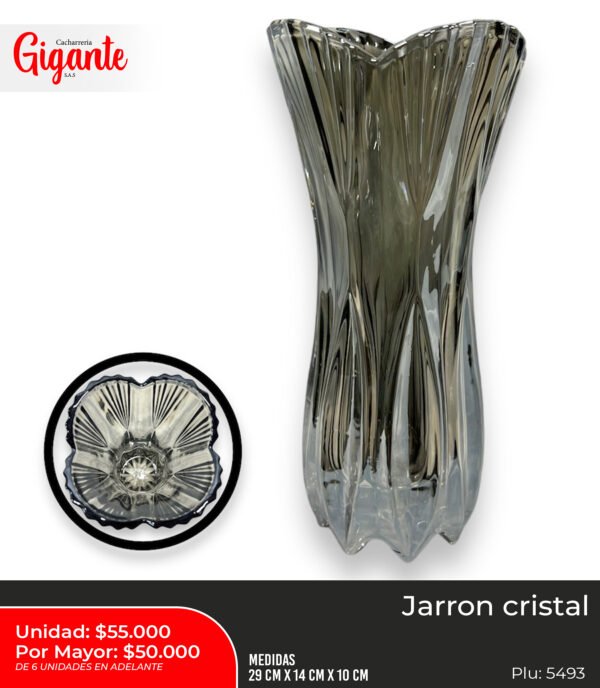 JARRON DE VIDRIO PLATA