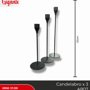 CANDELABRO X3 NEGRO