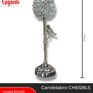 CANDELABRO CH6128LS PAJARO PLATA