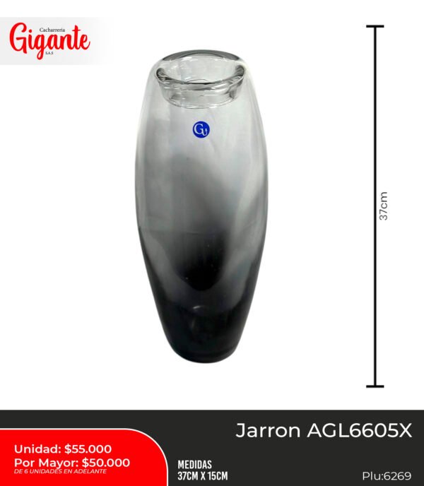 JARRON VIDRIO AGL6605X