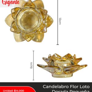 CANDELABRO FLOR LOTO PEQ AMBAR